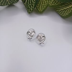 Aiori Silver Heart Clip-On Earrings